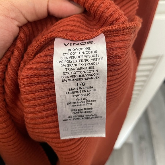 NWT Vince Rust Long Sleeve Dress SIZE LARGE 80 MSRP - Picture 6 of 6